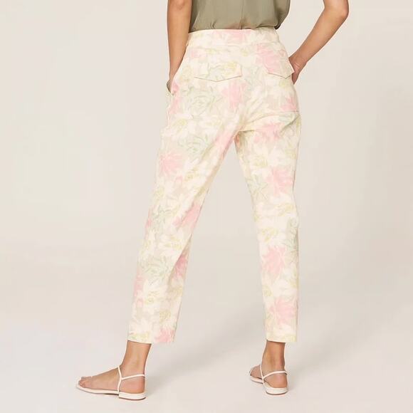 Ted Baker London Jeans Floral Buckle Waist Tapered Trouser Pant Sz 2 - Picture 2 of 9